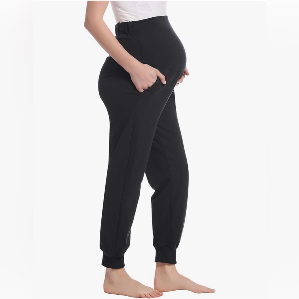 maternity black pants -  cotton - two pairs!
